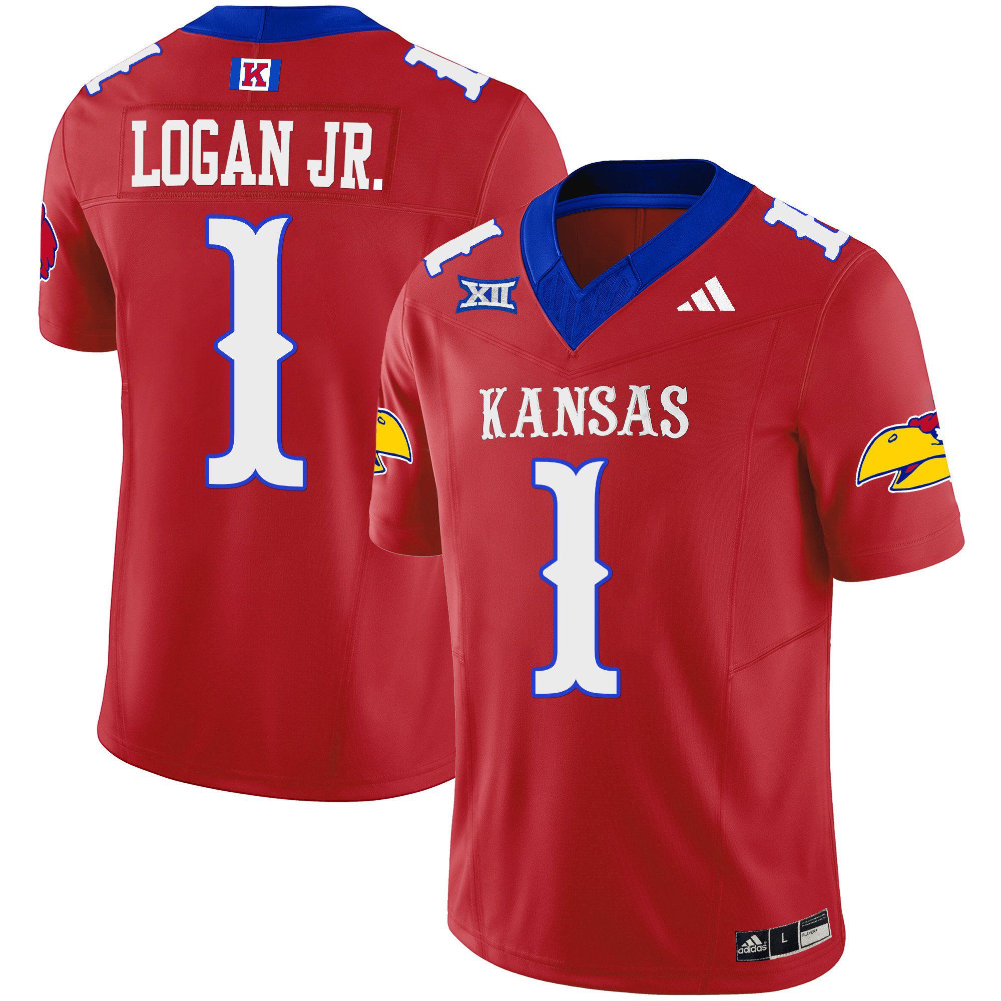 Men Kansas Jayhawks #1 Logan jr Red 2024 Blackhawk Vapor Limited NCAA Jersey->indianapolis colts->NFL Jersey
